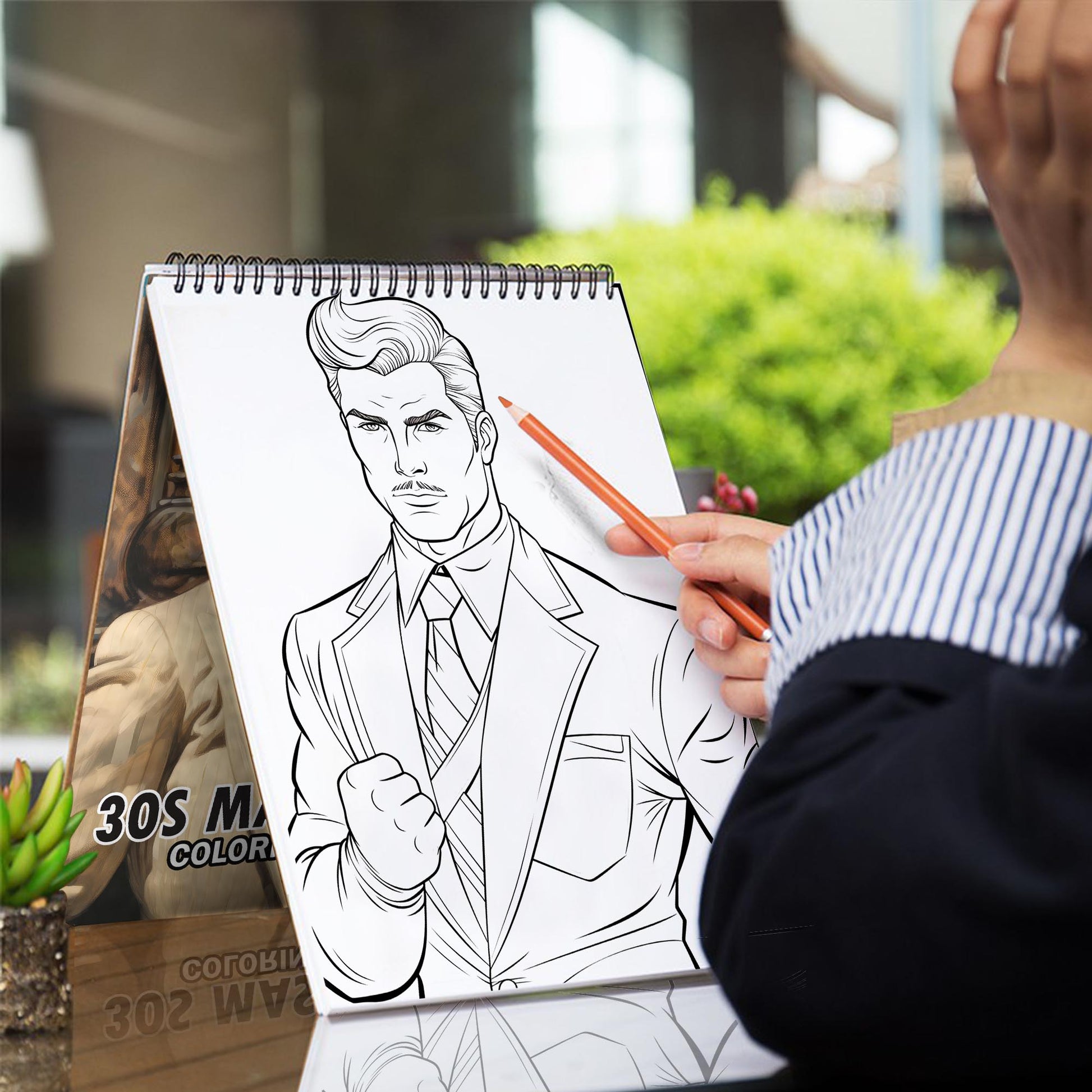 30s Masculine Spiral Bound Coloring Book: 30 Enchanting Coloring Pages, Unleashing Your Creativity in the World of Masculine Elegance