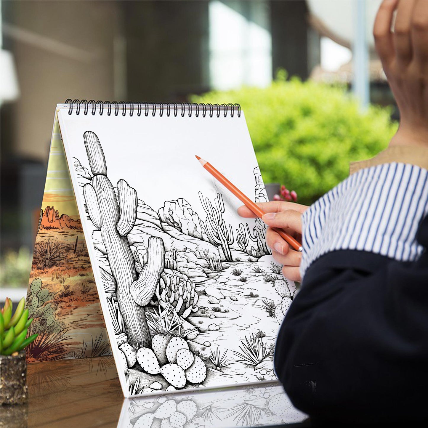 Desert Landscape Coloring Book