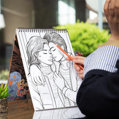 Beautiful Girl Love Spiral Bound Coloring Book:  30 Captivating Coloring Scenes of Beautiful Couples
