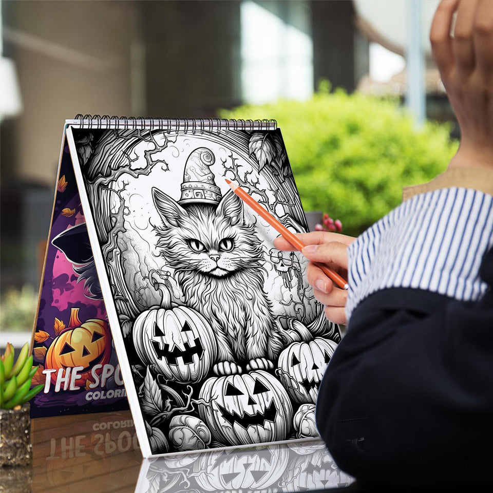 The Spooky Cat Spiral Coloring Book: 30 Mesmerizing Spooky Cat Coloring Pages for Cat Lovers to Explore the Sinister Side of Feline Beauty