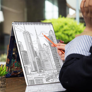 Cityscape Spiral-Bound Coloring Book: 30 Dynamic Coloring Pages of Bustling Cityscapes