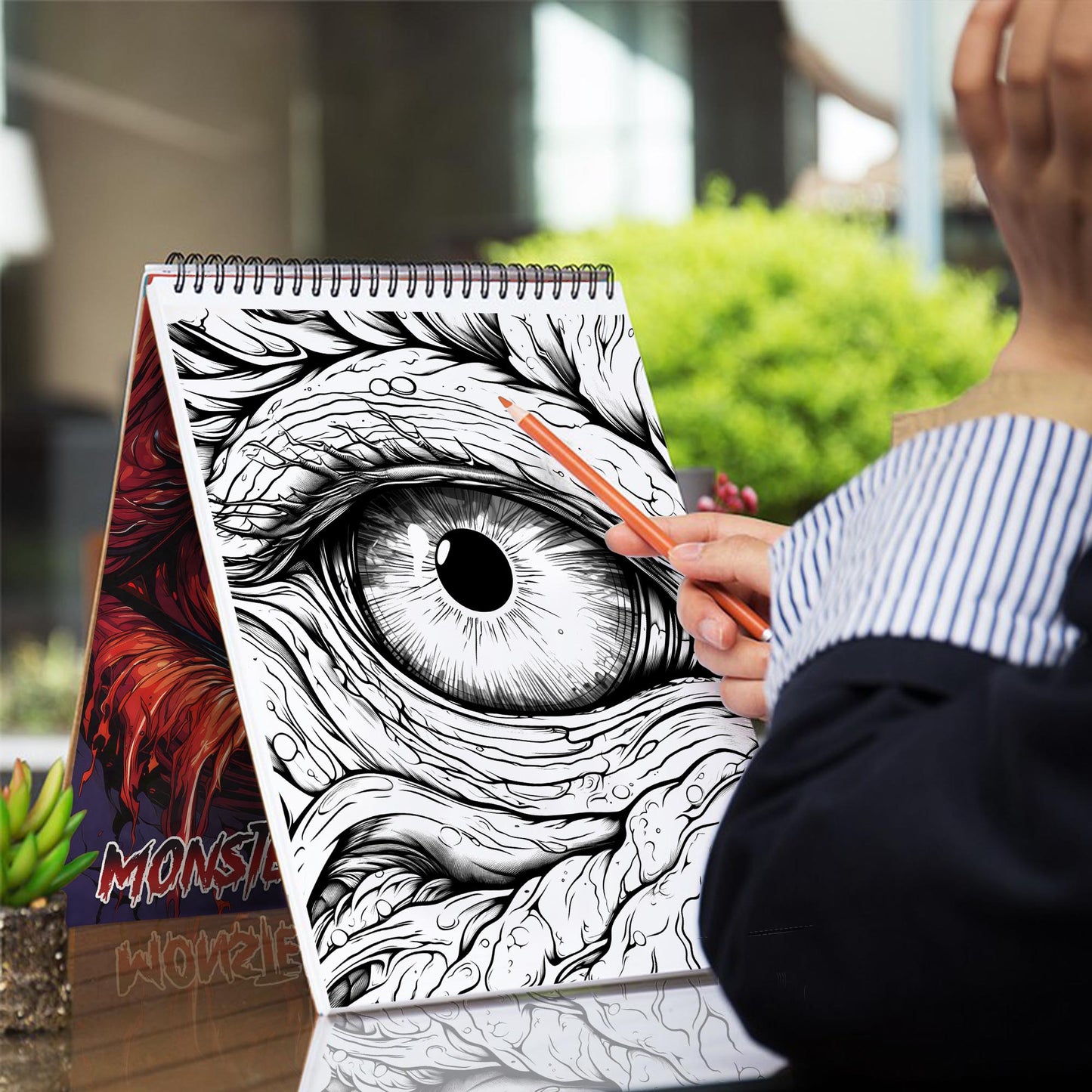 Monster Eyes Spiral Coloring Book: Dive into the Monster Eyes Coloring Book with 30 Captivating and Spooky Illustrations