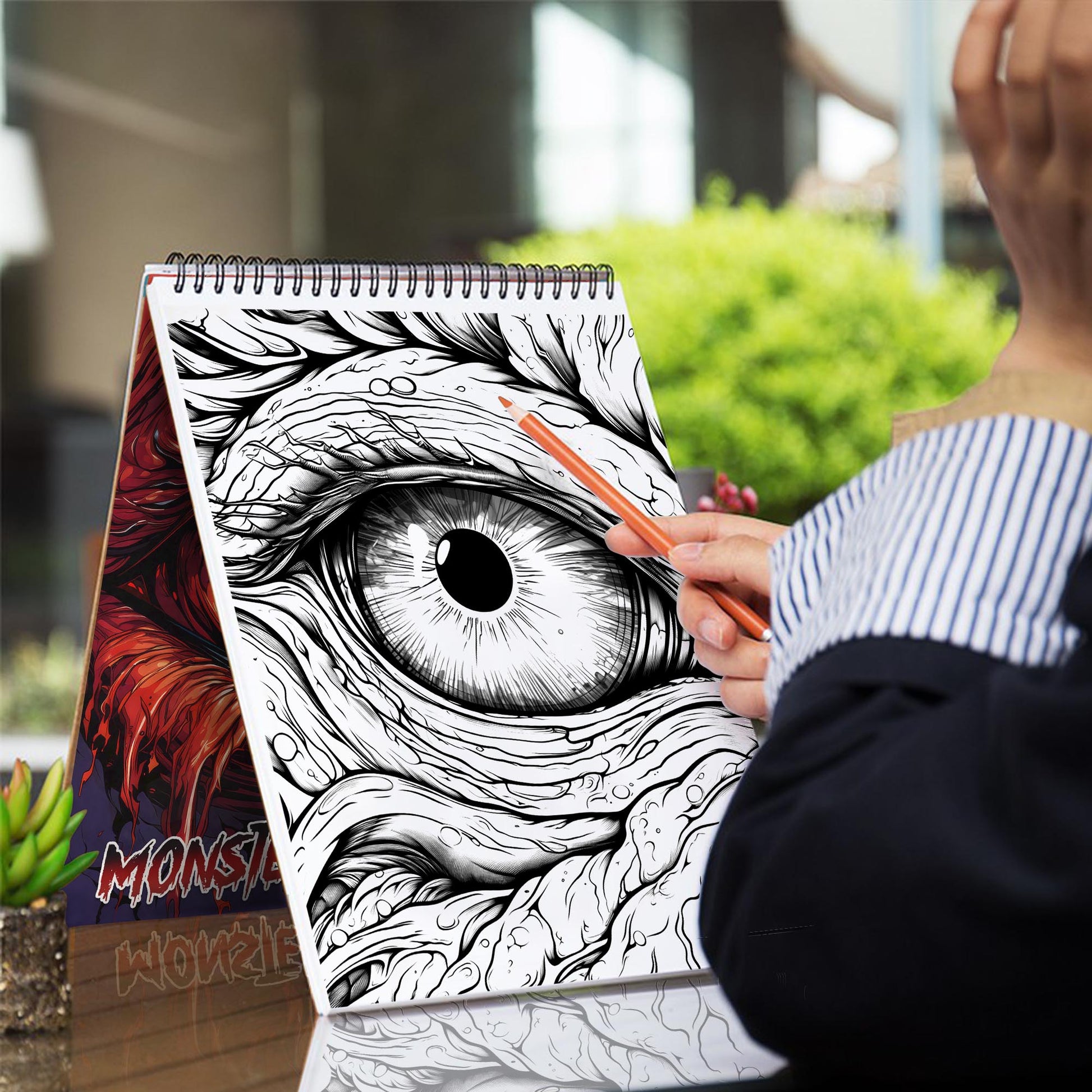 Monster Eyes Spiral Coloring Book: Dive into the Monster Eyes Coloring Book with 30 Captivating and Spooky Illustrations