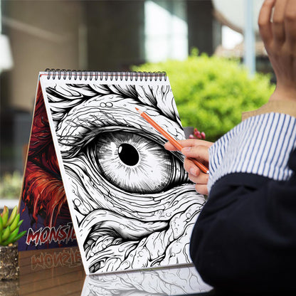Monster Eyes Spiral Coloring Book: Dive into the Monster Eyes Coloring Book with 30 Captivating and Spooky Illustrations