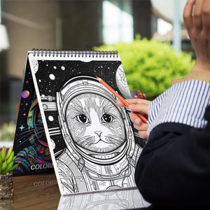 Astronaut Cat Coloring Book