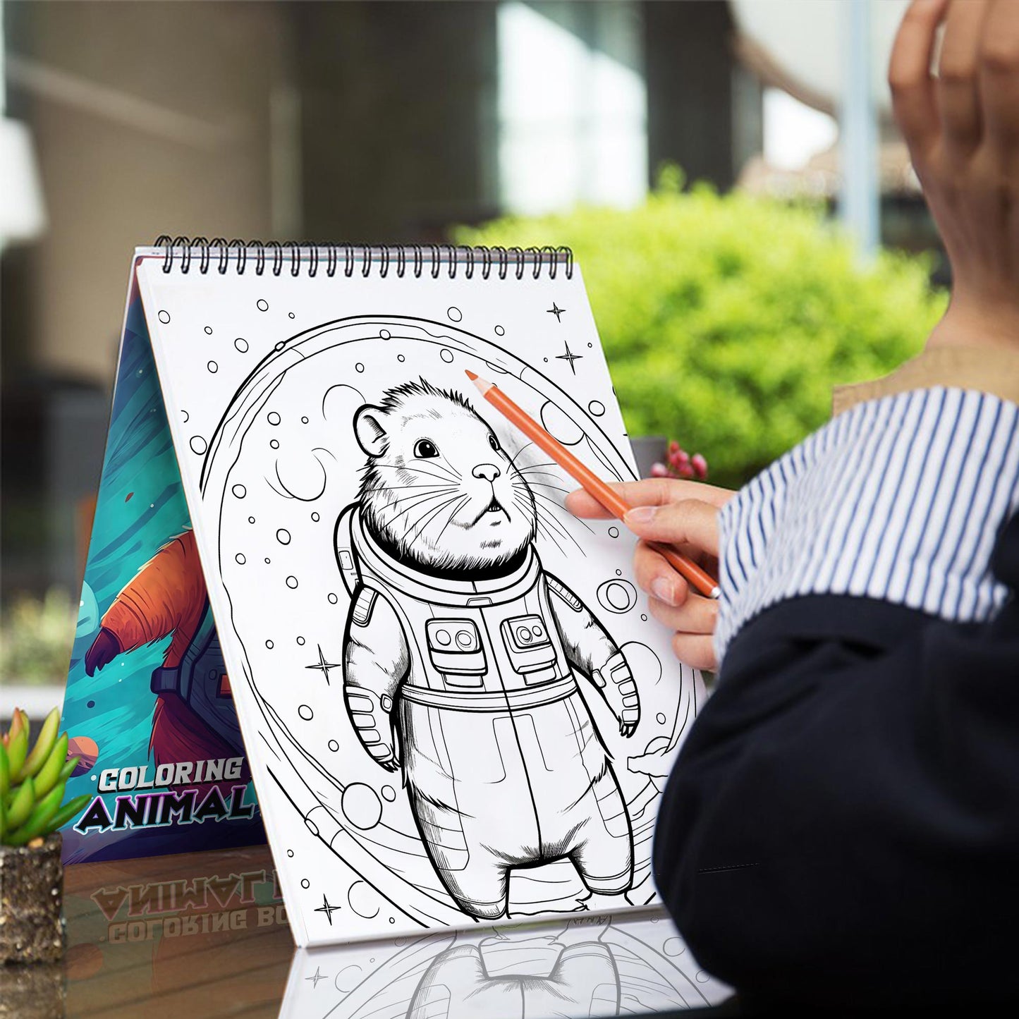 Animal In Space Coloring Book