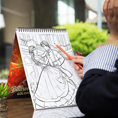 Ballroom Dance Spiral Coloring Book: 30 Whimsical Coloring Pages of Ballroom Dancing