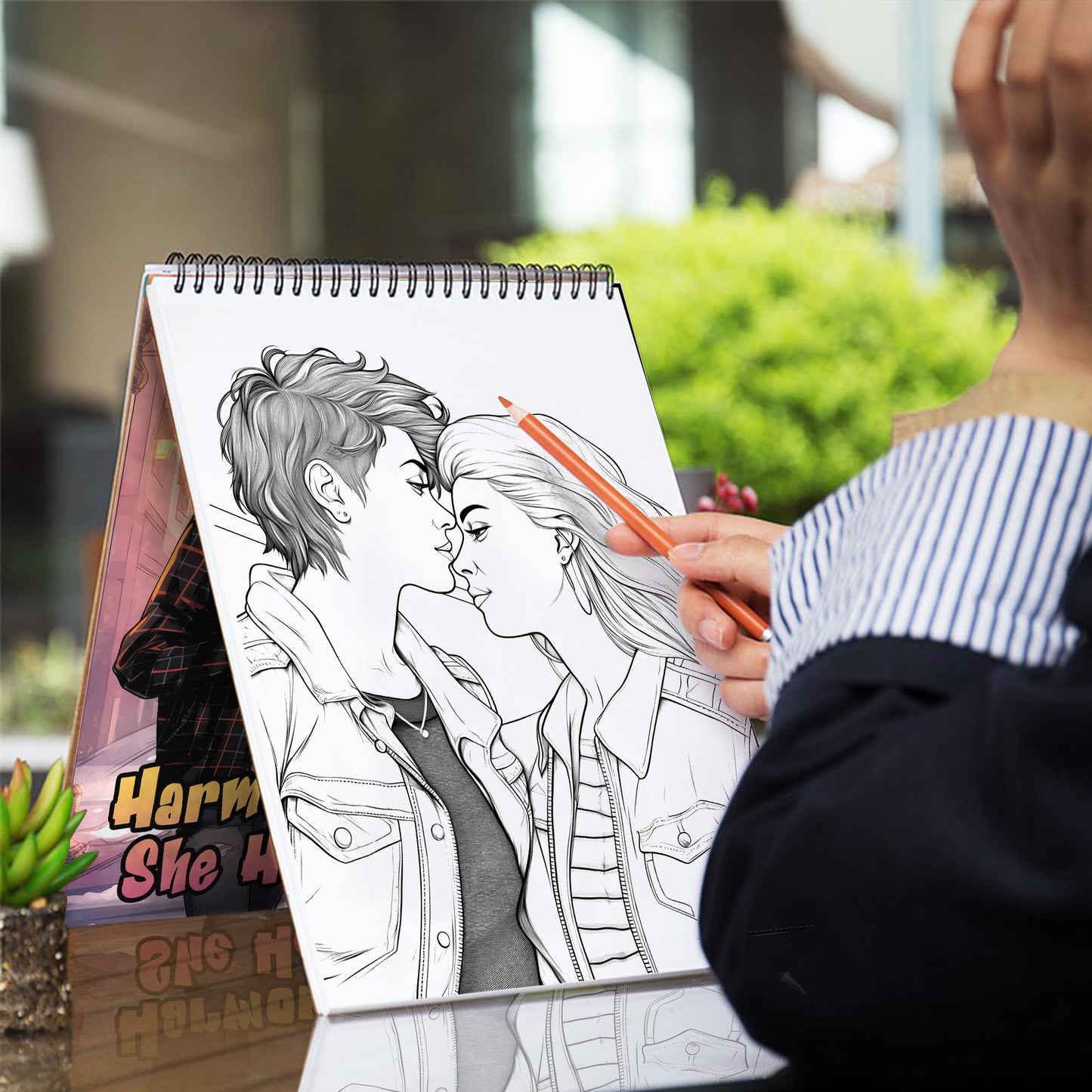 Harmony of She Hearts Spiral Bound Coloring Book: 30 Captivating Coloring Pages, Where Lesbian Couples Share Their Heartwarming Stories on Every Page.