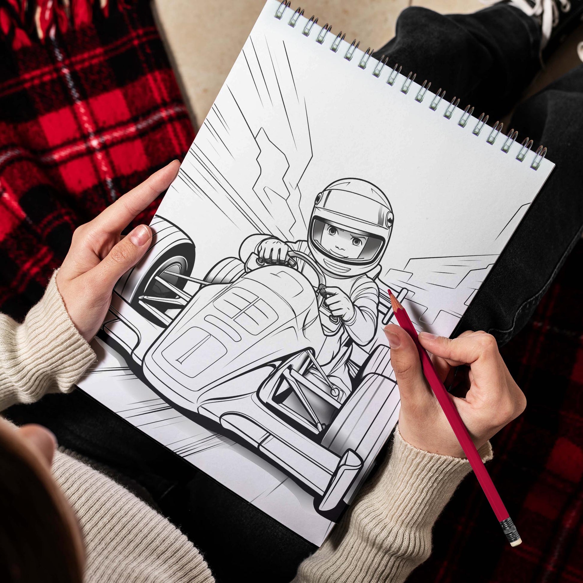 Racing Boys Spiral Bound Coloring Book: 30 Captivating Racing Boys Coloring Pages for an Adrenaline-Fueled Experience