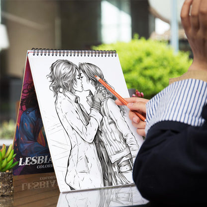 Lesbian Love Spiral Coloring Book: 30 Serene Coloring Pages, Featuring Lesbian Couples in Harmonious and Loving Embrace