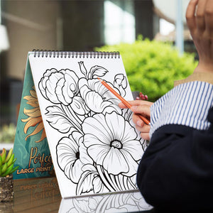 Perfect Bloom Large Print Spiral Coloring Book: Explore the Beauty of Flowers in the Perfect Bloom Coloring Book