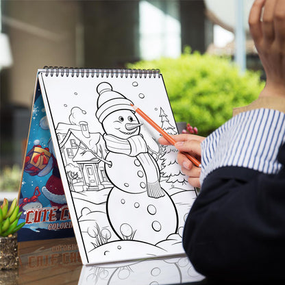 Cute Christmas Spiral Bound Coloring Book: 30 Charming Coloring Pages of Cute Christmas Joy