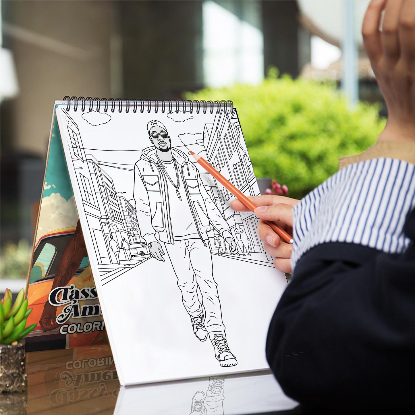 Classy Black American Spiral Bound Coloring Book: 30 Dashing Coloring Pages, Fostering Focus and Imagination while Celebrating the Classy Appeal of Black Americans