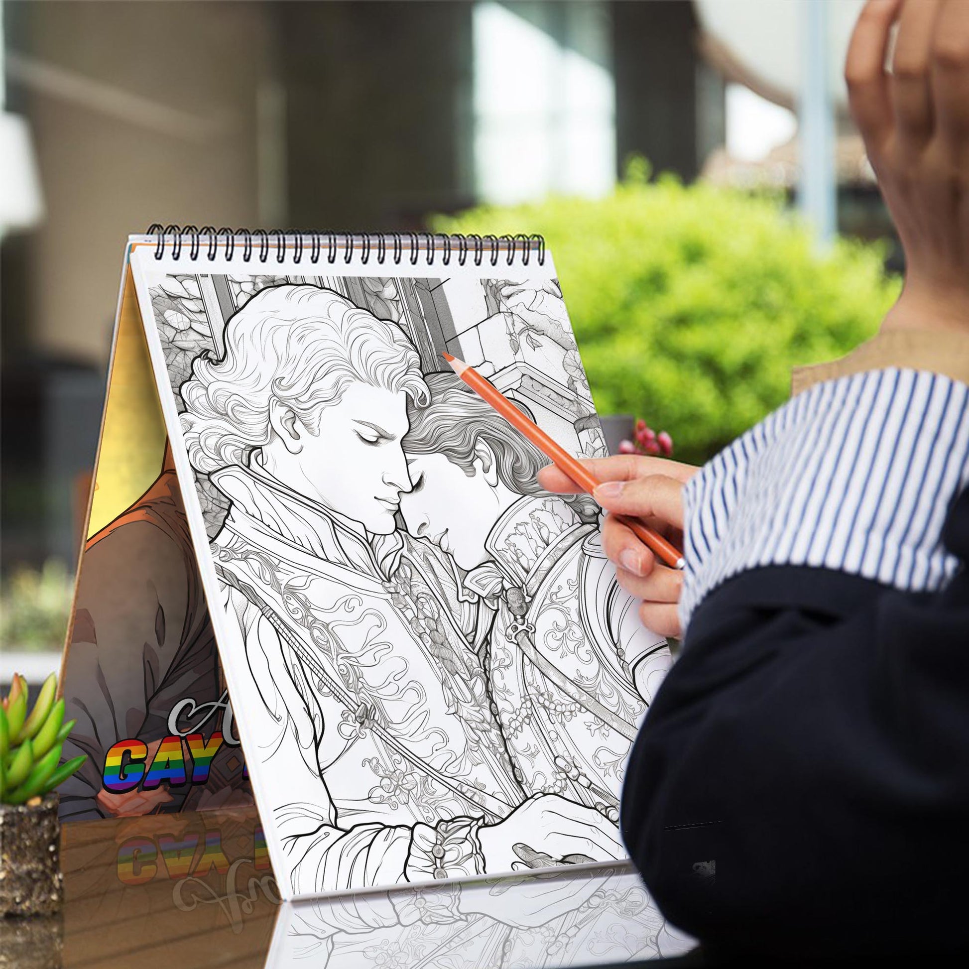 Ardent Gay Love Spiral Bound Coloring Book: 30 Heartwarming Coloring Pages, Filled with Passion and Affection