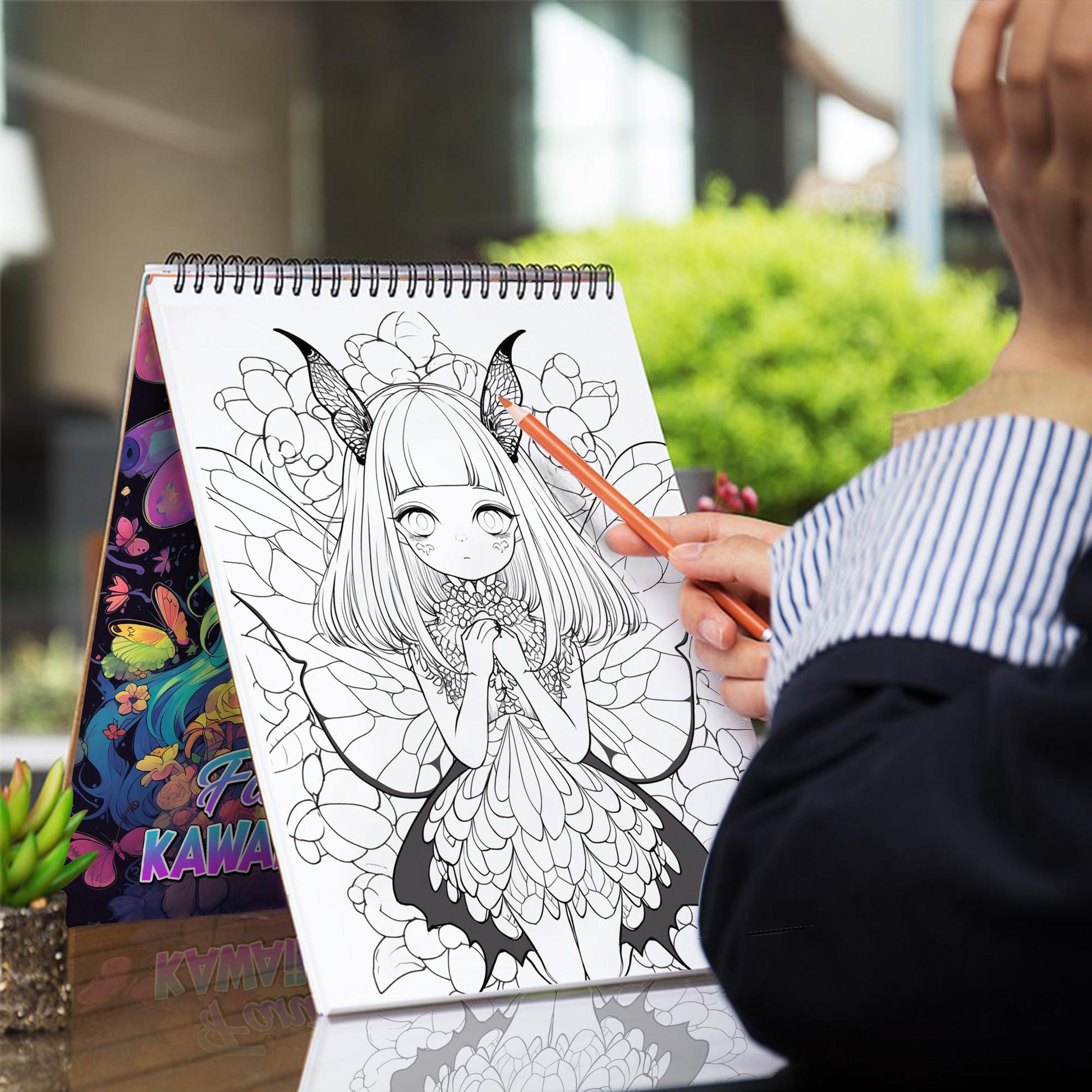 Fantasy Kawaii Fairy Spiral Coloring Book: 30 Pages, Featuring Adorable Kawaii Fairies in Magical Settings
