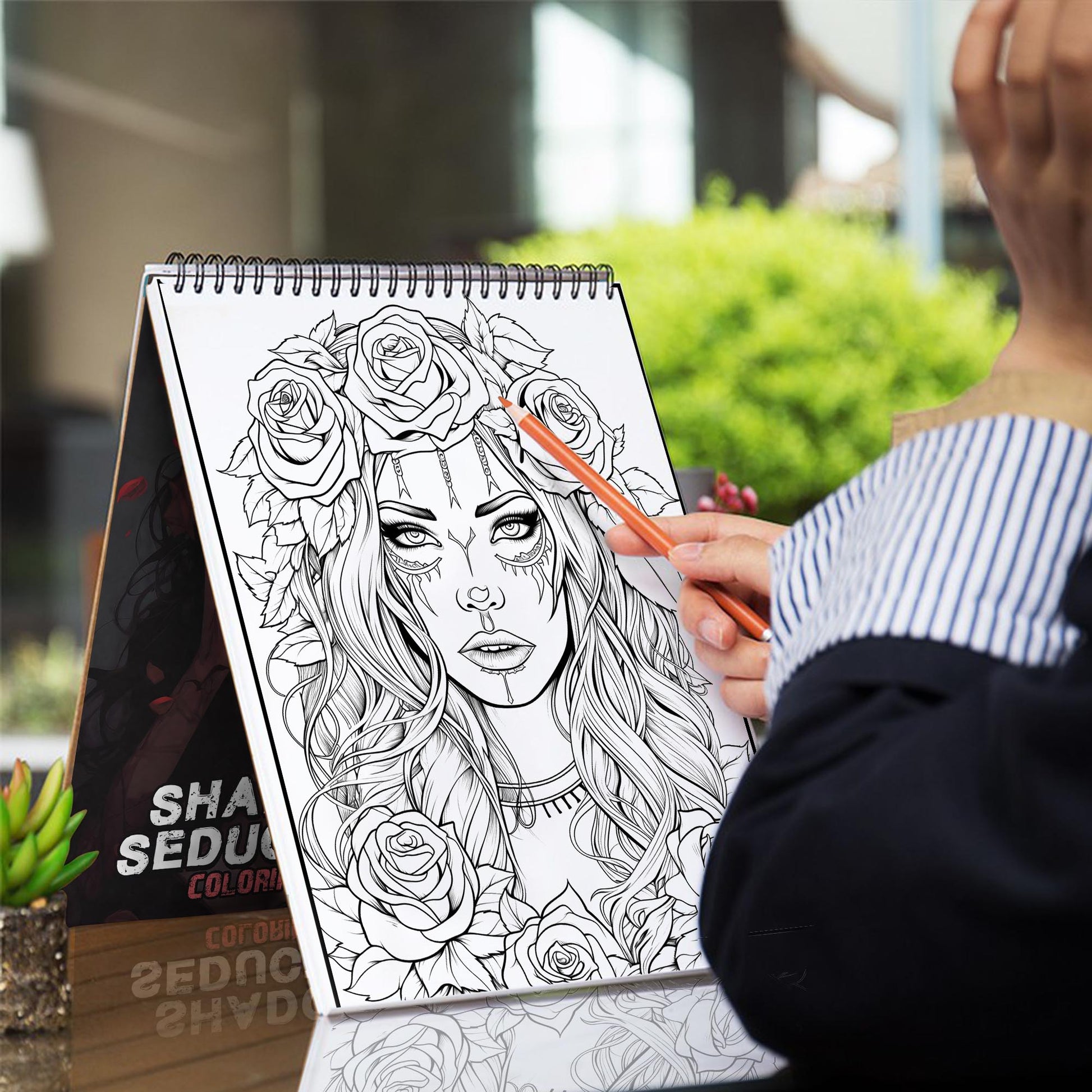 Shadowed Seductress Spiral-Bound Coloring Book: 30 Coloring Pages for Gothic Art Enthusiasts to Unleash Their Creative Expression 