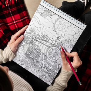 Enchanted Train Spiral Coloring Book: 30+ Enchanted Train Illustrations | Relaxation, Mindfulness, and Fun for All Ages | Perfect Gift for Train Enthusiasts and Adventure Seekers