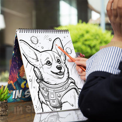 Corgi In Space Coloring Book