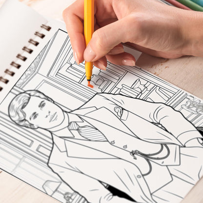 30s Retro Men Spiral Bound Coloring Book: 30 Enchanting Coloring Pages, Unleashing Your Creativity in the World of 1930s Retro Men
