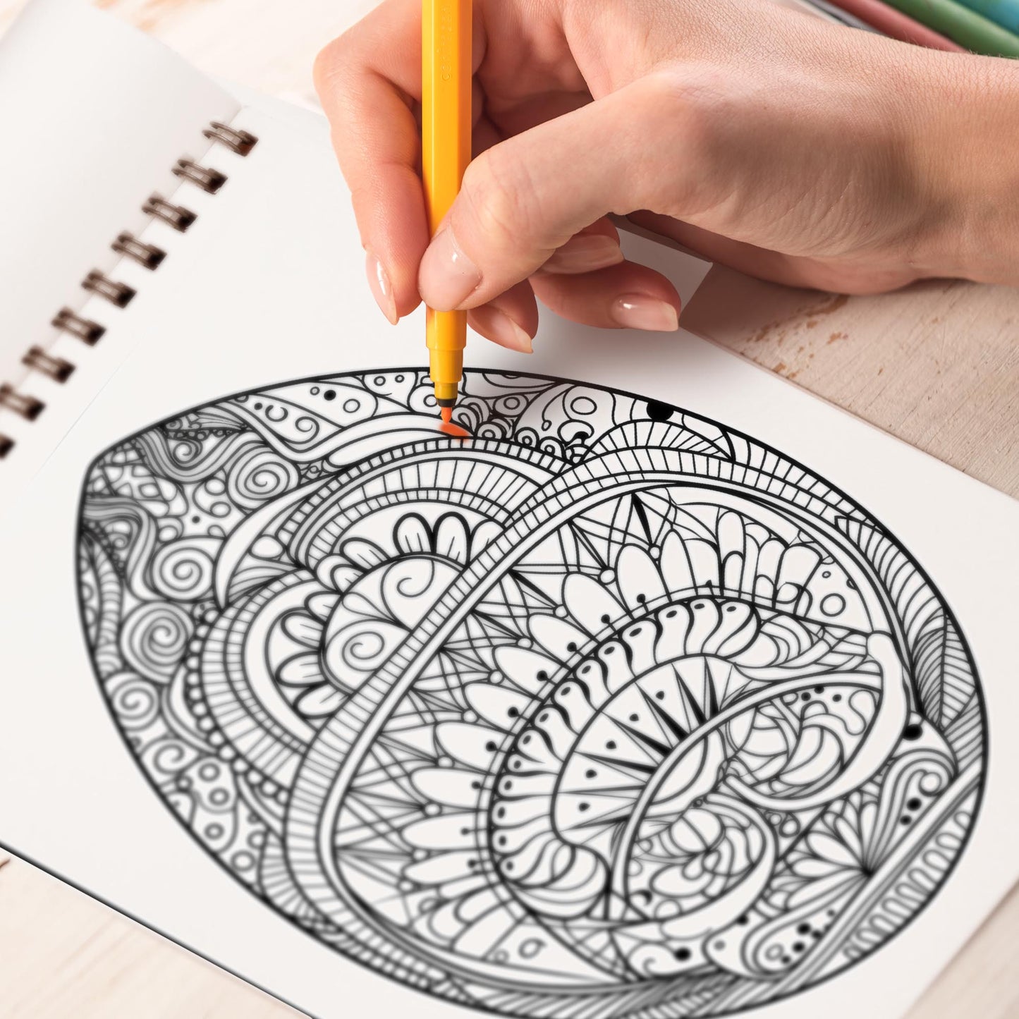 Easter Egg Spiral-Bound Coloring Book: 30 Charming Coloring Pages for Coloring Enthusiasts to Embrace the Joyful and Playful Nature of Easter Egg Designs 