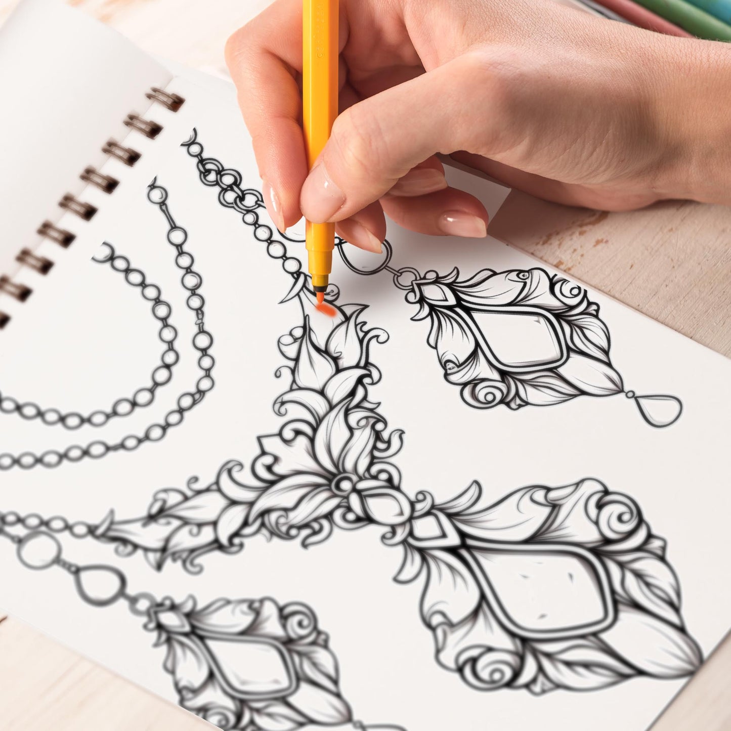 Enchanted Jewelry Spiral Bound Coloring Book: 30 Coloring Pages of Exquisite Jewelry Designs for Artistic Explorers to Admire