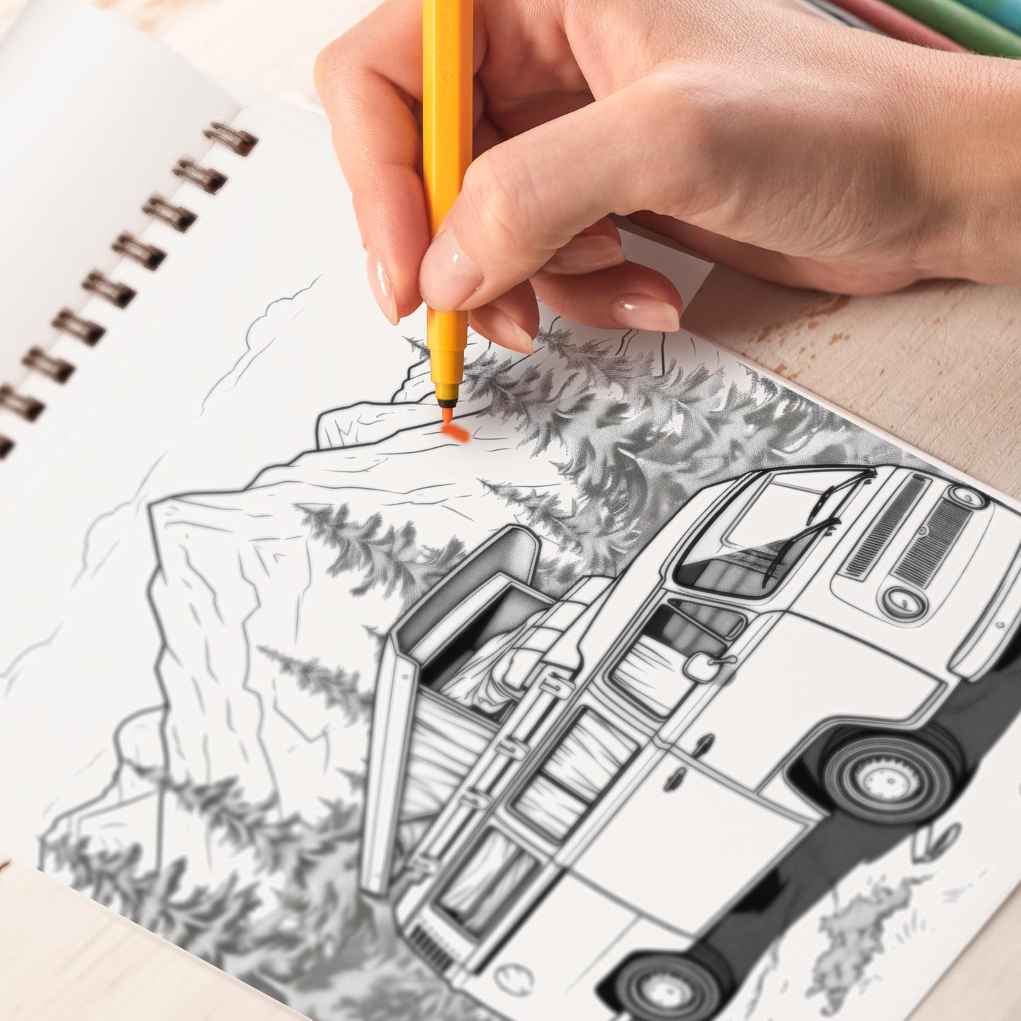 Van Life Coloring Book: Unleash Your Creativity with 30 Van Life Coloring Pages, Filling Them with Vibrant Hues and Imaginative Designs