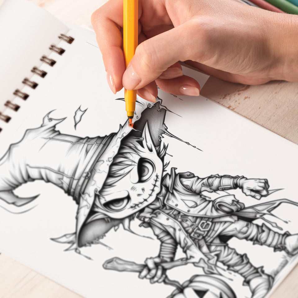 Halloweenpunk Spiral Coloring Book: 30 Coloring Pages, Fusing the Spookiness of Halloween with Punk Attitude