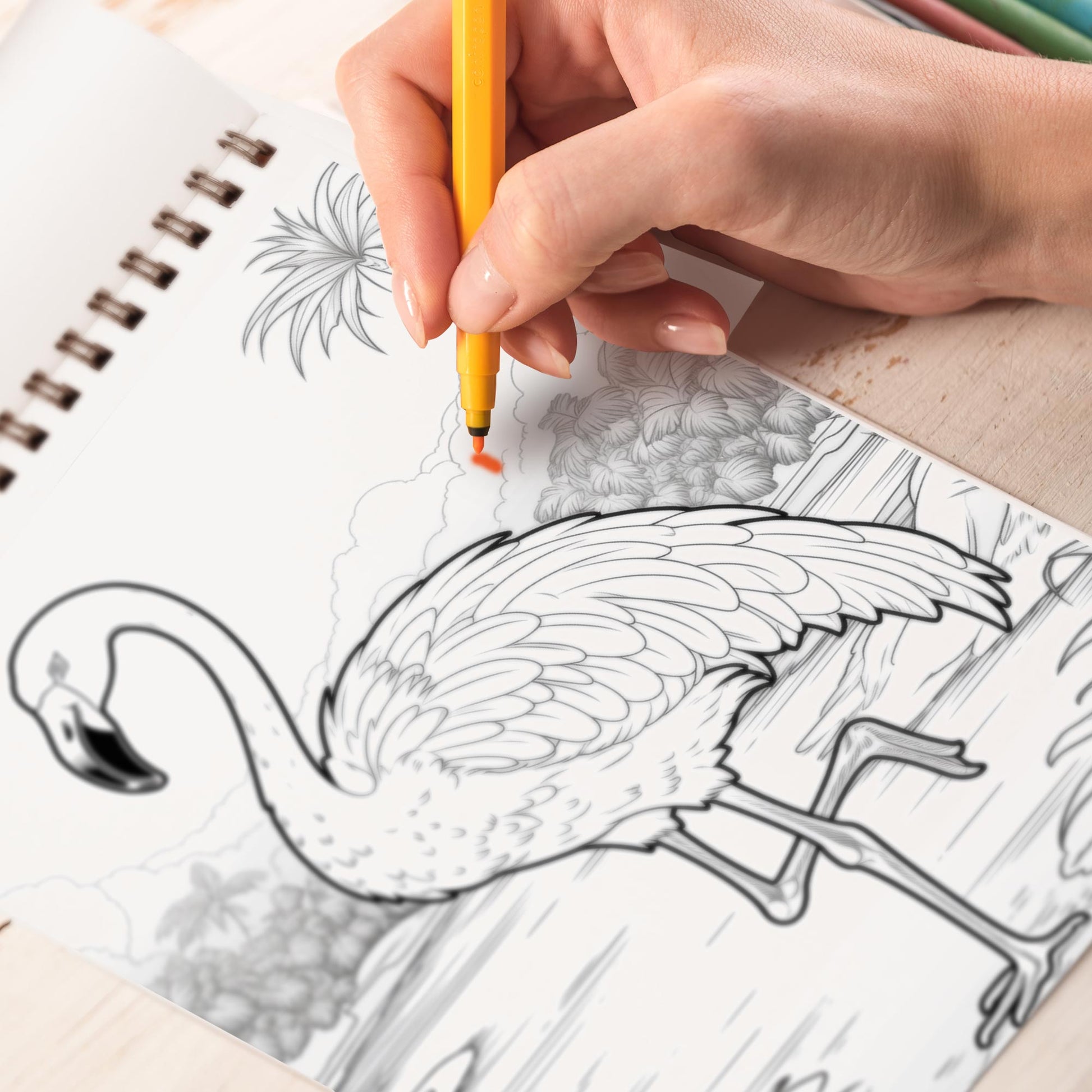 Flamingo Spiral Coloring Book: 30 Pages of Coloring Joy, Bringing to Life the Vibrant Flamingo Scenes of the Tropics