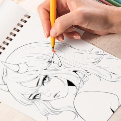 Devil Girl Spiral Coloring Book: 30 Mesmerizing Coloring Pages, featuring Devilish and Alluring Girls
