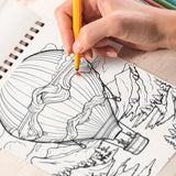 Relaxing Hot-Air Balloon Spiral-Bound Coloring Book: 30 Calming Hot-Air Balloon Designs for Mindful Moments