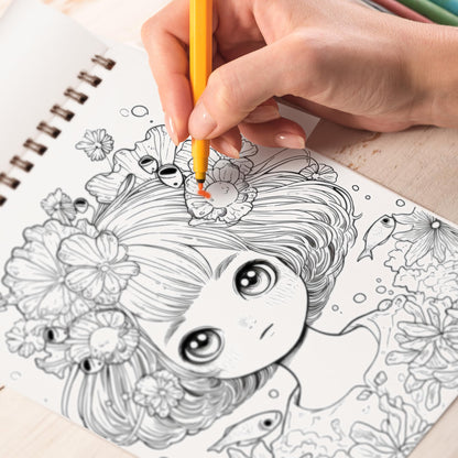 Pop Manga Sea Creatures Coloring Book: Unleash Your Artistic Talents in the Oceanic Journey with 30 Charming Pop Manga Sea Creatures Coloring Pages for Coloring Enthusiasts to Embrace the Unique Style and Grace of A
