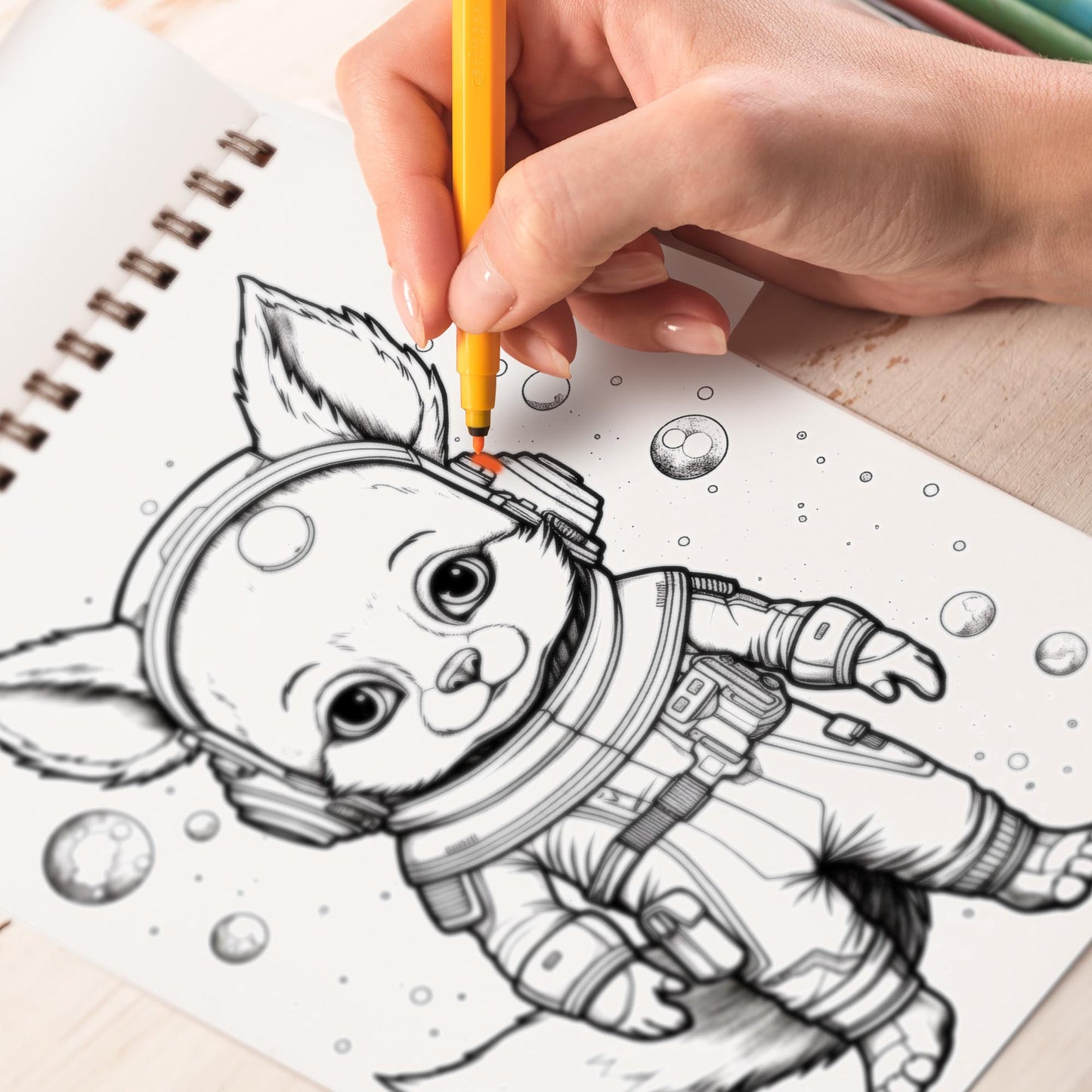 Animal In Space Spiral Coloring Book: 30 Animals in Space for Astronomical Coloring Adventures