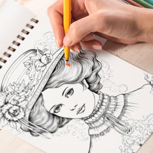Victorian Lady Spiral Bound Coloring Book: 30 Exquisite Coloring Pages that Showcase the Timeless Beauty and Intricate Details of Victorian Attire