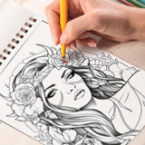 Bewitching Nightshade Spiral Bound Coloring Book: 30 Chilling Coloring Pages of Enchanting Horror Beauty Girls in Bewitching Nightshade