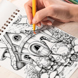 Enchanting Gnomes House Spiral Coloring Book: 30 Imaginative Coloring Pages, Capturing the Intricate Designs and Whimsical Touches of Gnome House Interiors