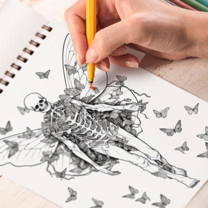 Zombie Fairy Spiral-Bound Coloring Book: 30 Exquisite Coloring Pages for Gothic and Fantasy Enthusiasts to Bring these Enchanting Creatures to Life