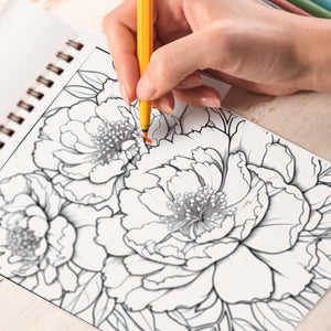 Enchanting Blooming Spiral-Bound Coloring Book: 30 Whimsical Coloring Pages of Enchanting Blooms