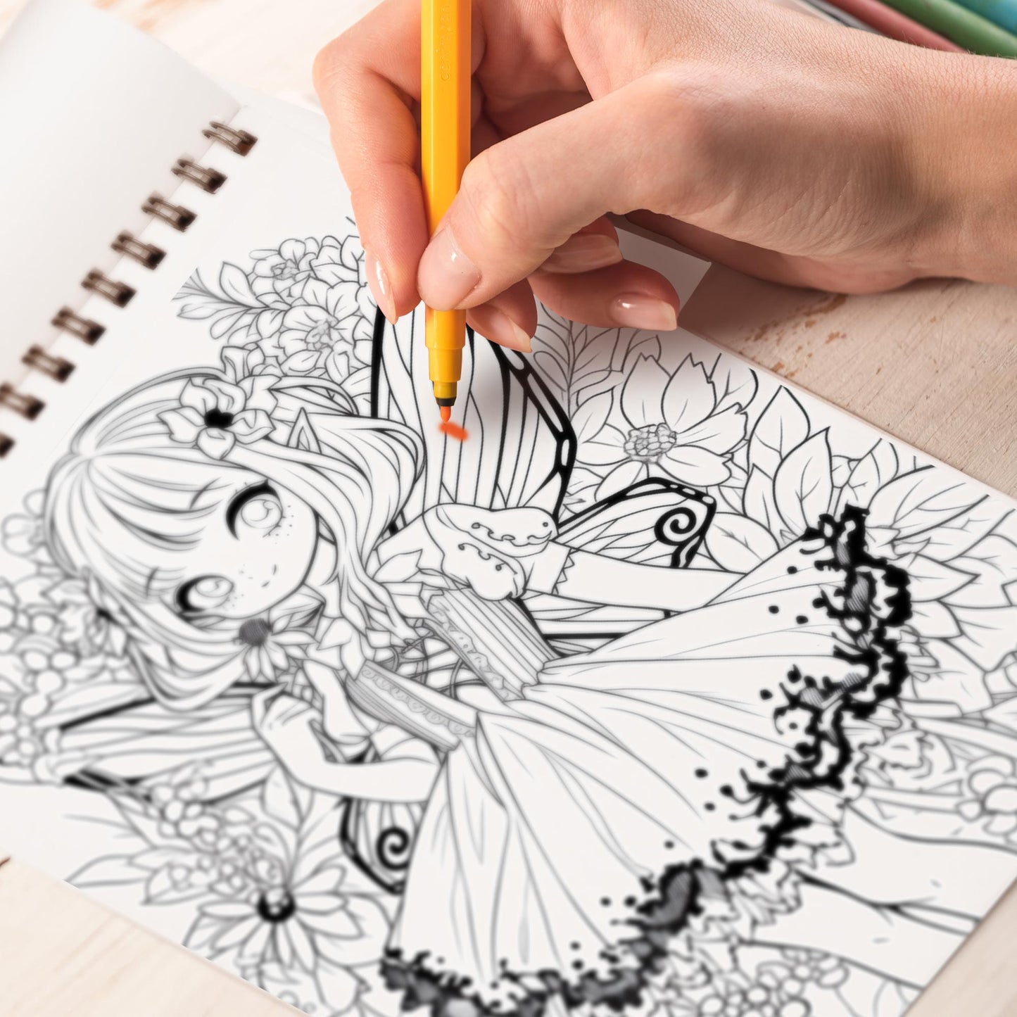 Fantasy Kawaii Fairy Coloring Book