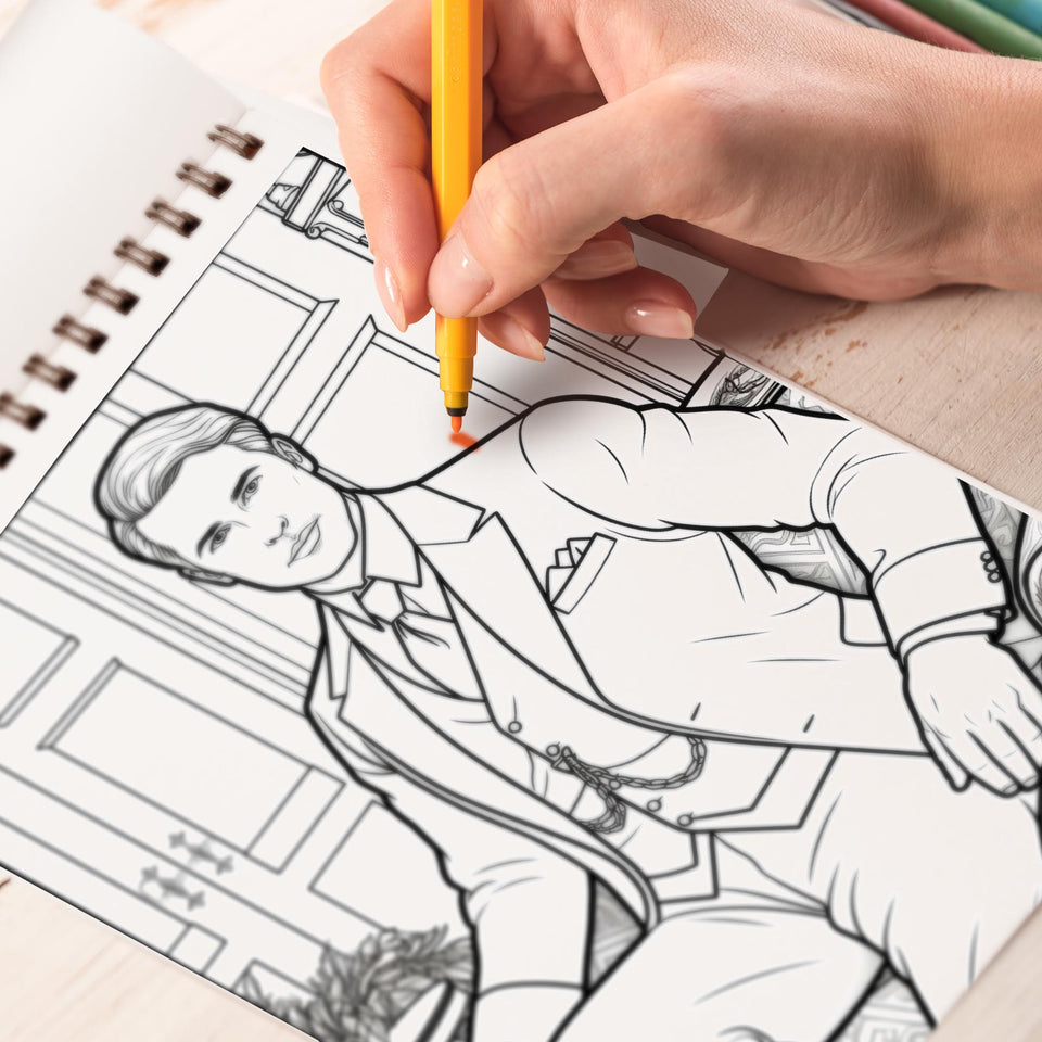 30s Style Man Spiral Bound Coloring Book: 30 Enchanting Coloring Pages, Unleashing Your Creativity in the World of 1930s Fashion