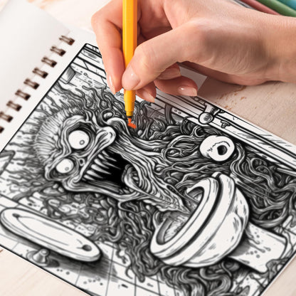 Creepy And Freaky Things Spiral Coloring Book: 30 Charming Creepy and Freaky Things Coloring Pages for Coloring Enthusiasts to Embrace the Dark and Unsettling