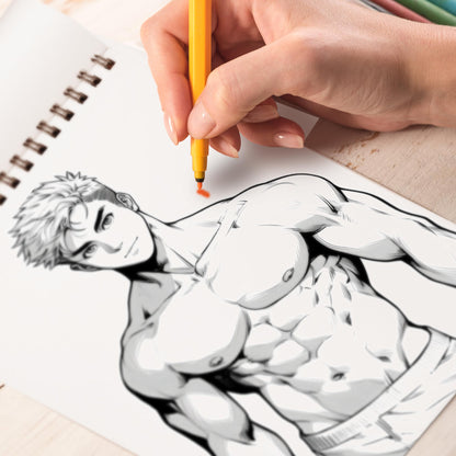 Gay Man In Gym Coloring Book: Explore 30 Vibrant Coloring Pages, Depicting Gay Men Embracing Health, Strength, and Self-Care in the Gym