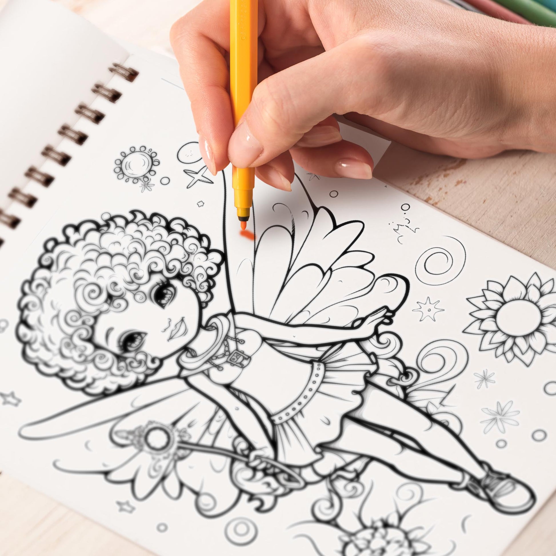 Black Fairy Spiral Coloring Book: Discover the Adorable of Black Fairies with 30 Exquisite Coloring Pages