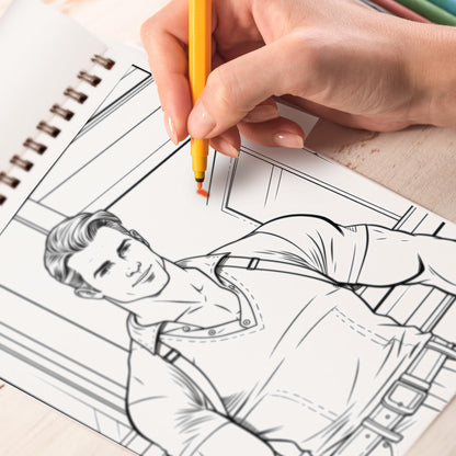 30s Gentle Man Spiral Bound Coloring Book: 30s Gentlemen with 30 Gentle Man Coloring Pages for a Stylish and Artistic Journey