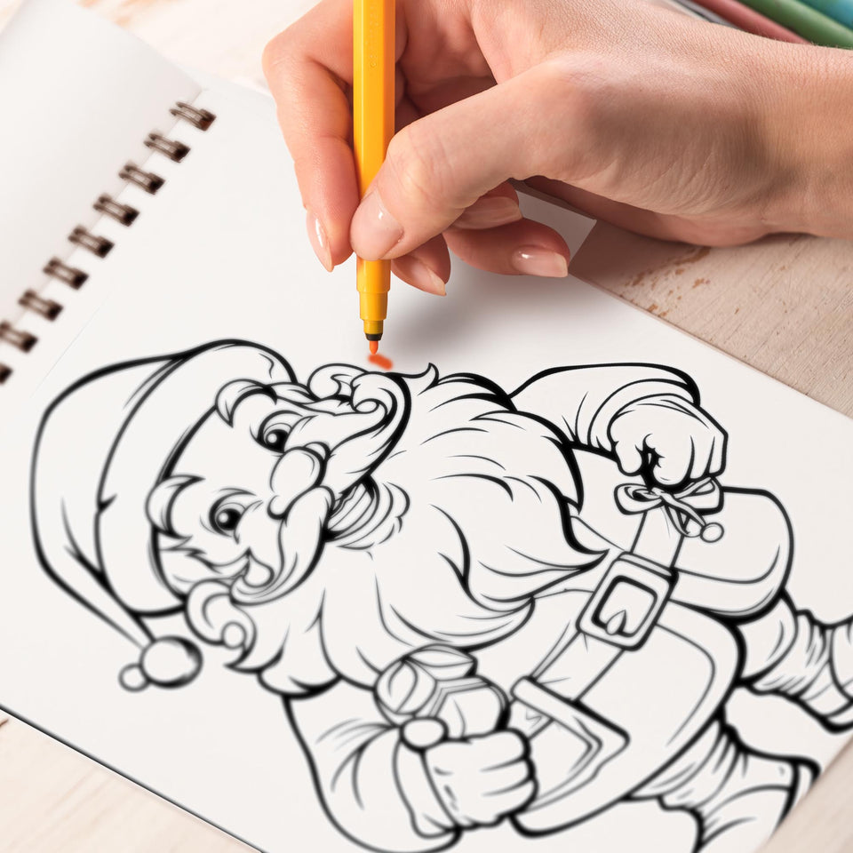 Cute Christmas Spiral Bound Coloring Book: 30 Charming Coloring Pages of Cute Christmas Joy