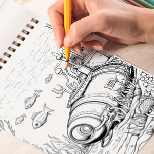 Fantastic Submarine Coloring Book