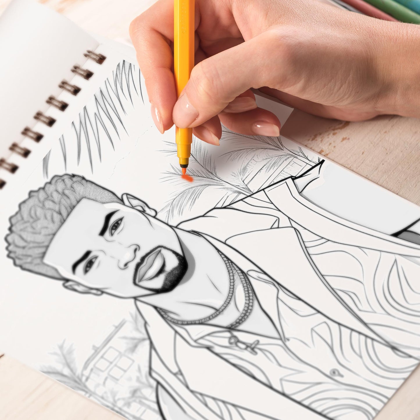 Handsome Black Men Coloring Book