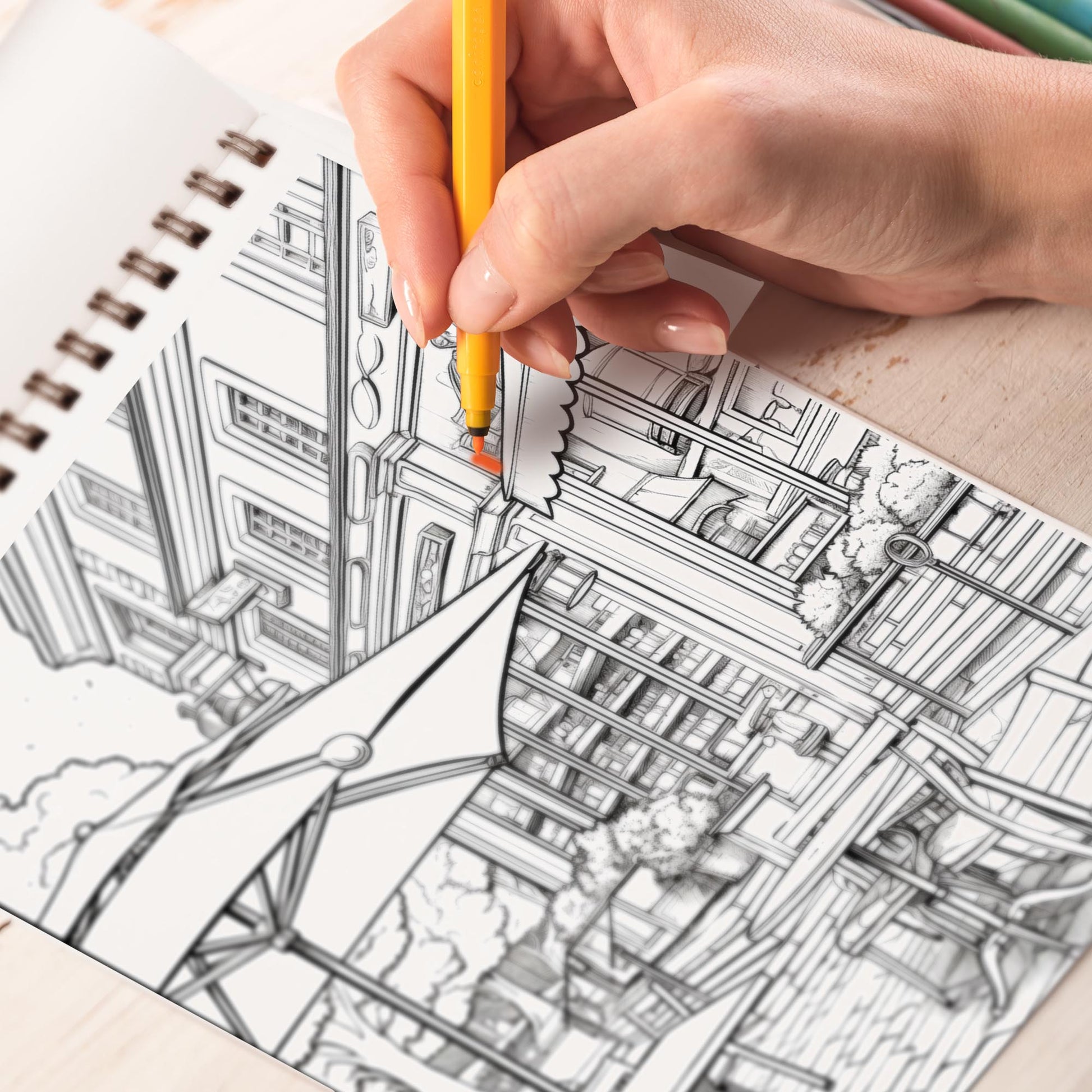 Coffee Shop Spiral Coloring Book: Immerse Yourself in the Cozy Cafe Atmosphere with 30 Captivating Coloring Pages