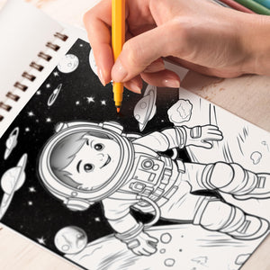 Astronaut In Space Spiral Coloring Book: 30 Fascinating Coloring Pages, Featuring Astronauts Floating in Space and Performing Extraordinary Tasks