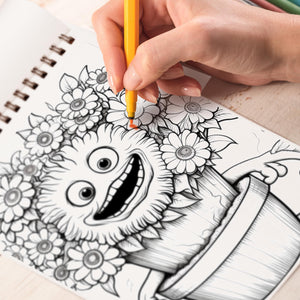 Horror Plant Spiral Coloring Book: 30 Creepy Plant Coloring Pages, Unveiling Horrific Flora in Dark Imaginings