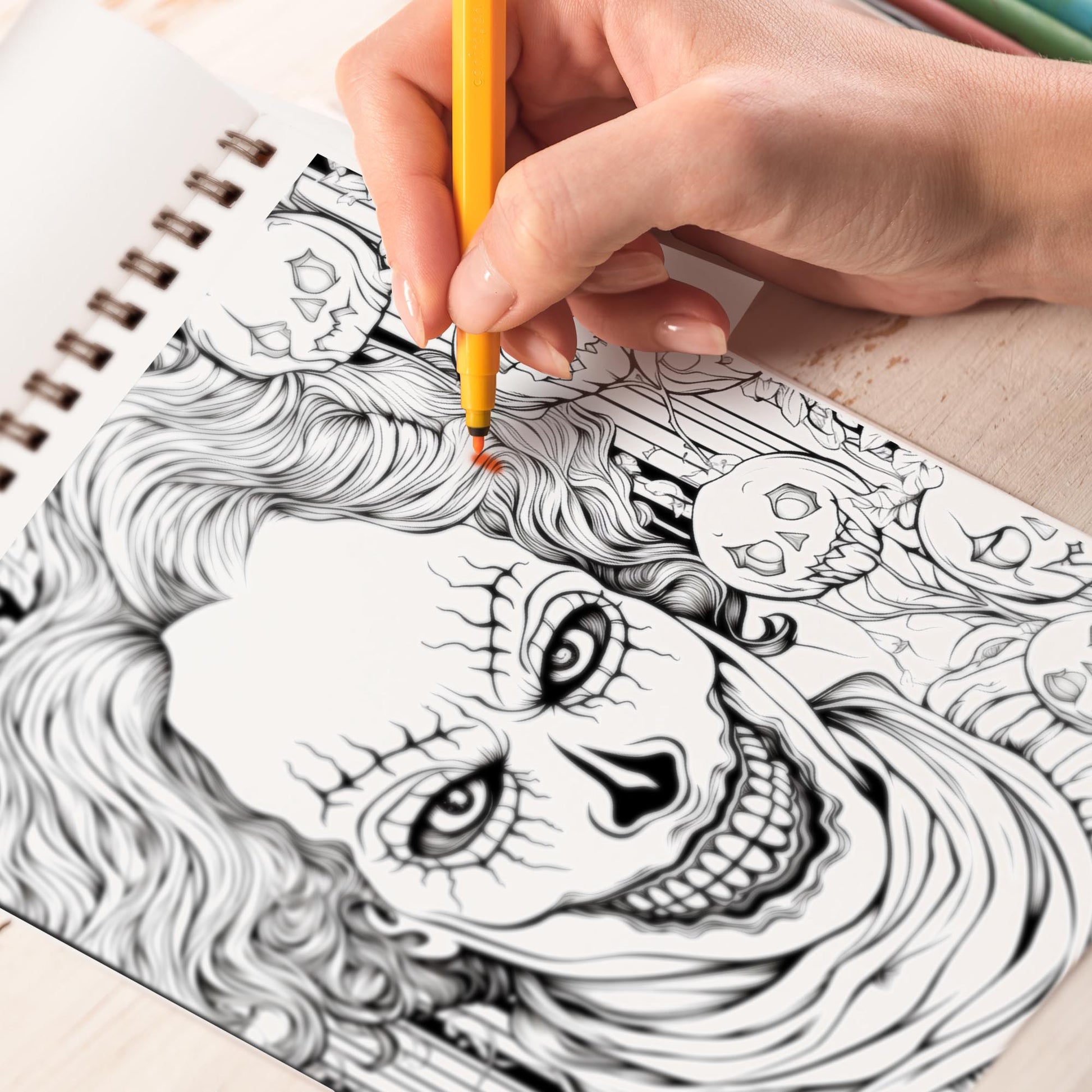 Goosebumps On Every Page Spiral Bound Coloring Book: 30 Charming Illustrations to Send Goosebumps Down Your Spine